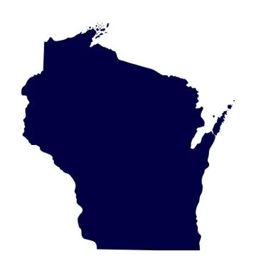 Map of the U.S. state of Wisconsin Stock Illustration