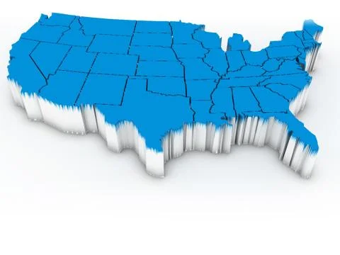 Map of usa. 3d Stock Illustration