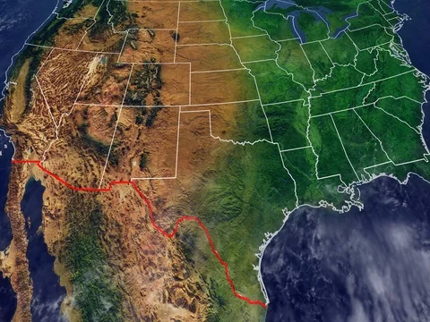 Map of USA and border with Mexico Stock-Footage 80801295