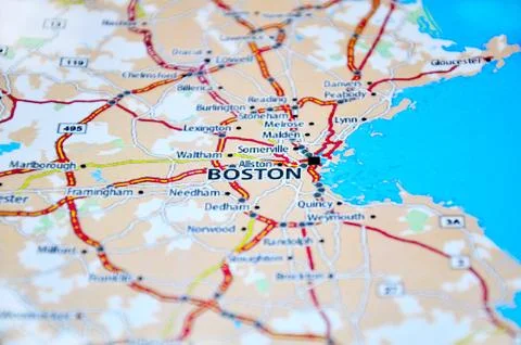 The map of USA - Boston Stock Photos