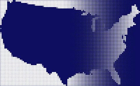 Map of the USA. Dots design on gradient background Stock Illustration