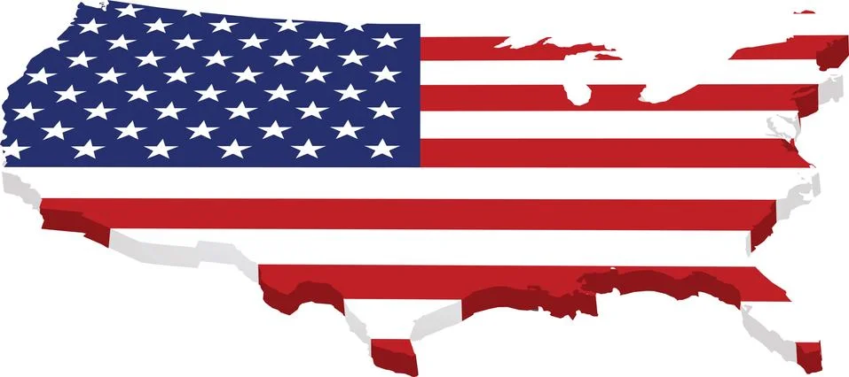 Map usa with  flag Stock Illustration