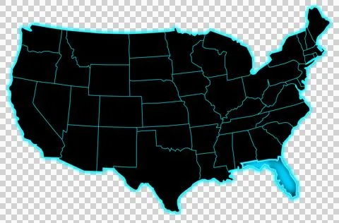 Map of USA florida Stock Illustration