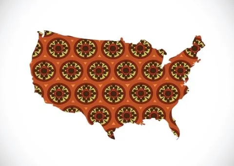 Map of usa in idea design Illustrazione stock