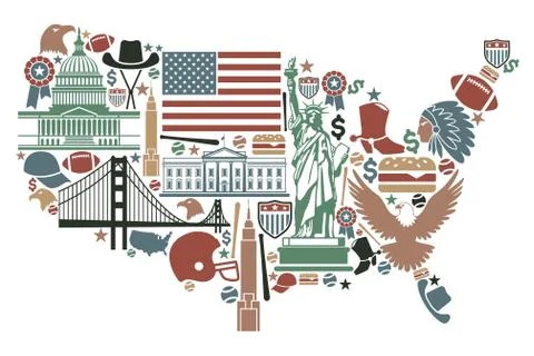 Map of USA Stock Illustration