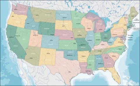 Map of USA Stock Illustration