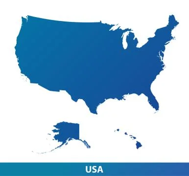 Map of USA isolated on a white background Stock Illustration