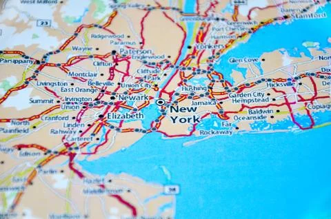 The map of USA - New York Foto stock