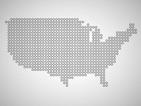 Map of USA from round dots Stock Illustration