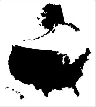 Map Of USA Silhouette Stock Illustration
