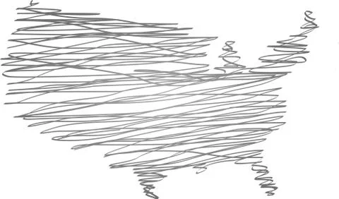 Map usa sketch Stock Illustration