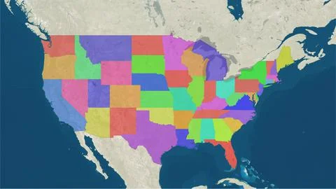 The map of USA states Stock Illustration