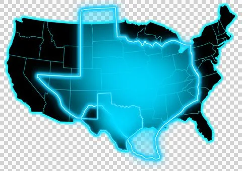 Map of the USA Texas Stock Illustration
