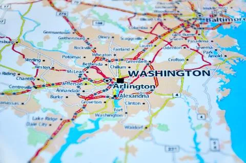 The map of USA - Washington Foto stock