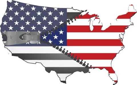 Map usa with zip Stock Illustration