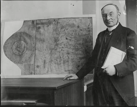 Map Used By Christopher Columbus Discovered In Paris By Monsieur De Al Ronciere  Stock Photos
