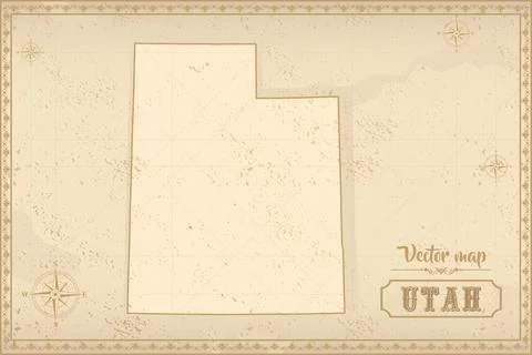 Map of Utah in the old style Stock Illustration