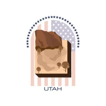 Map Of Utah State Stock Illustration
