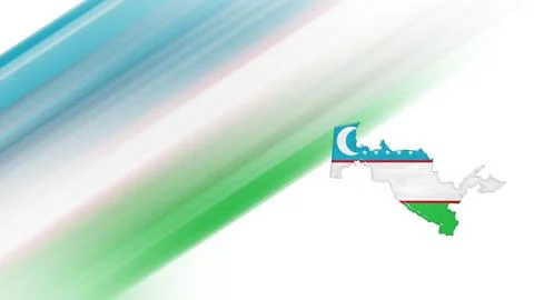 Map of Uzbekistan, flag map Stock Illustration