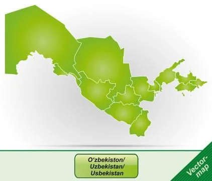 Map of uzbekistan Stock Illustration
