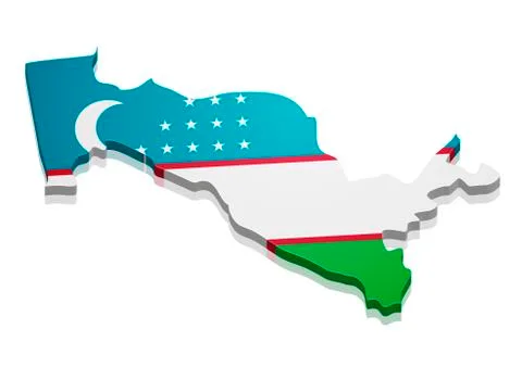 Map Uzbekistan Stock Illustration