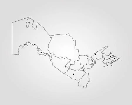 Map of Uzbekistan Stock Illustration