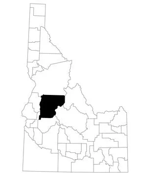 Map of valley County in Idaho state on white background. United States of A.. Stock Illustration