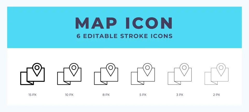 Map vector icon for web and app. Editable stroke vector illustration Stock Illustration