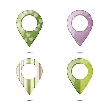 Map vector icons set Stock Illustration