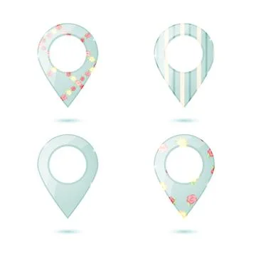 Map vector icons set Illustrazione stock