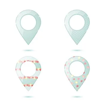 Map vector icons set Stock Illustration
