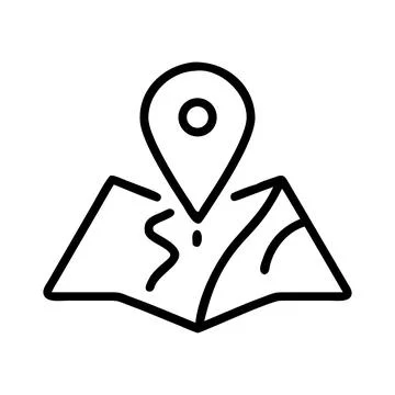 Map vector line icon Illustrazione stock