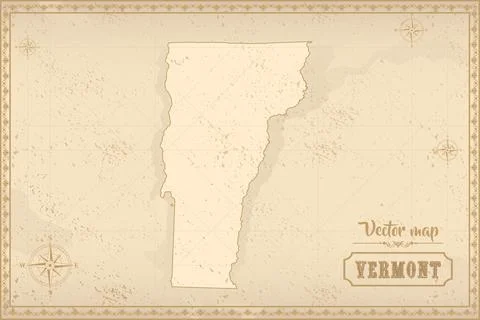 Map of Vermont in the old style Stock Illustration