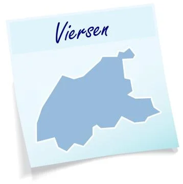 Map of viersen as sticky note Stock Illustration
