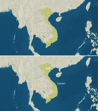 The map of vietnam with text, textless Stock Illustration