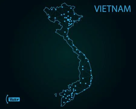 Map of Vietnam. Vector illustration. World map Illustrazione stock