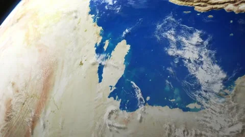 Map view of Qatar from above the clouds from space. Stock Footage 147066508