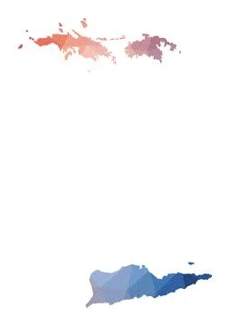 Map of Virgin Islands. Low poly illustration of the island. Geometric desig.. 스톡 일러스트