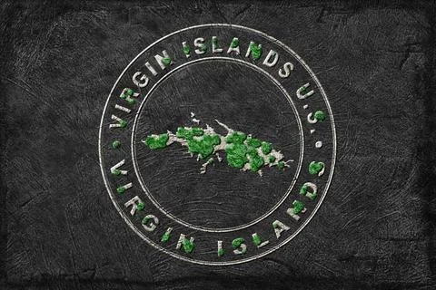 Map of Virgin Islands US Reforestation Green Agenda 스톡 일러스트