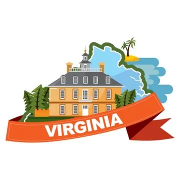 Map Of Virgina Ilustración de archivo