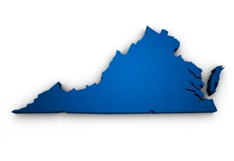 Map of virginia 3d shape Stock Illustration