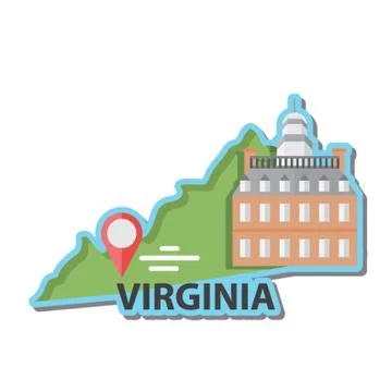 Map of virginia state Ilustración de archivo