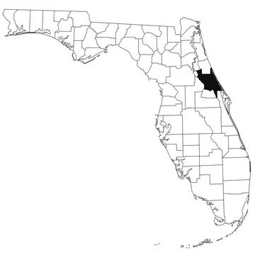 Map of Volusia County in Florida state on white background. single County m.. Stock Illustration