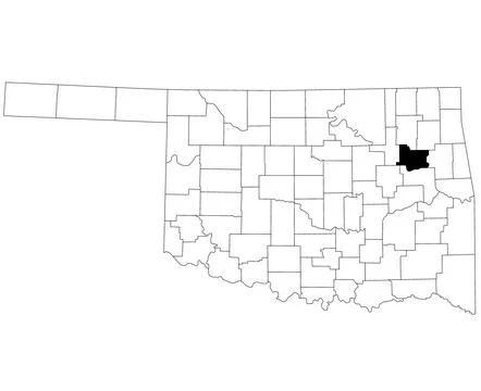 Map of wagoner County in Oklahoma state on white background. single County .. Stock Illustration