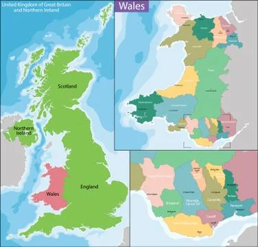 Map of Wales Stock Illustration