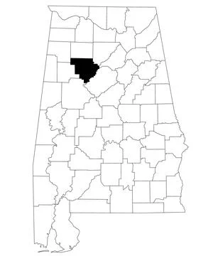 Map of Walker County in Alabama state on white backround. single County map.. Stock Illustration