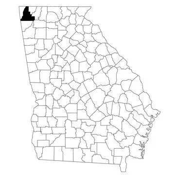 Map of Walker County in Georgia state on white background. single County ma.. Stock Illustration