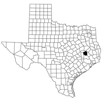 Map of Walker County in Texas state on white background. single County map .. Stock Illustration
