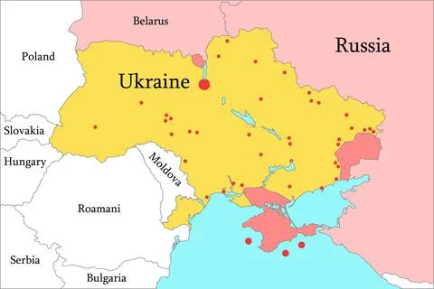 Map of the war in Ukraine and the Middle East. Stock Illustration