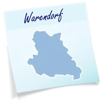 Map of warendorf as sticky note Stock Illustration